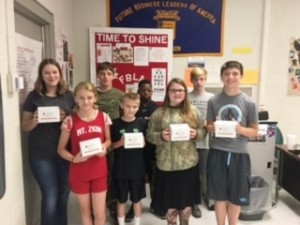 Pictured (back to front; l-r): Abby Richardson, Ethan Lepard, Ronell Armour, Jackson Murphy, Emily Benn, Carter Smith, Brianna Brown, and Logan Hudson