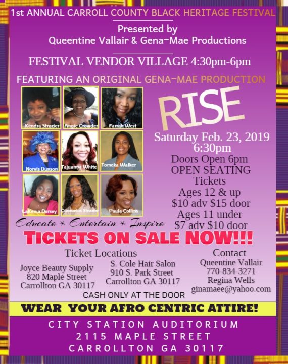 First-Annual Carroll County Black Heritage Festival: RISE | The City Menus